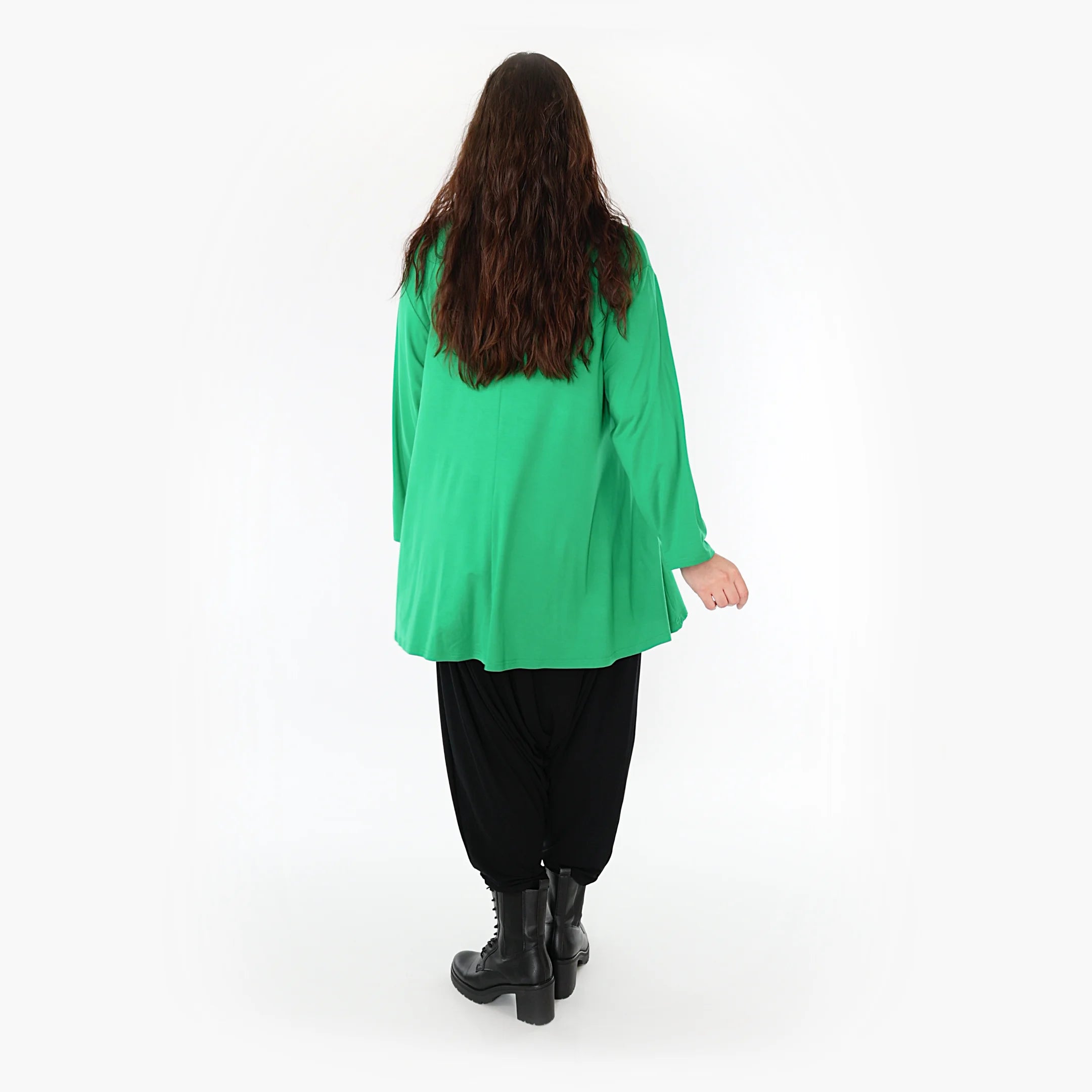  AKH Fashion Shirt in Glocken-Form, aus Viskose, 1233.1892L, Grün, Schick, Modern, Bequem