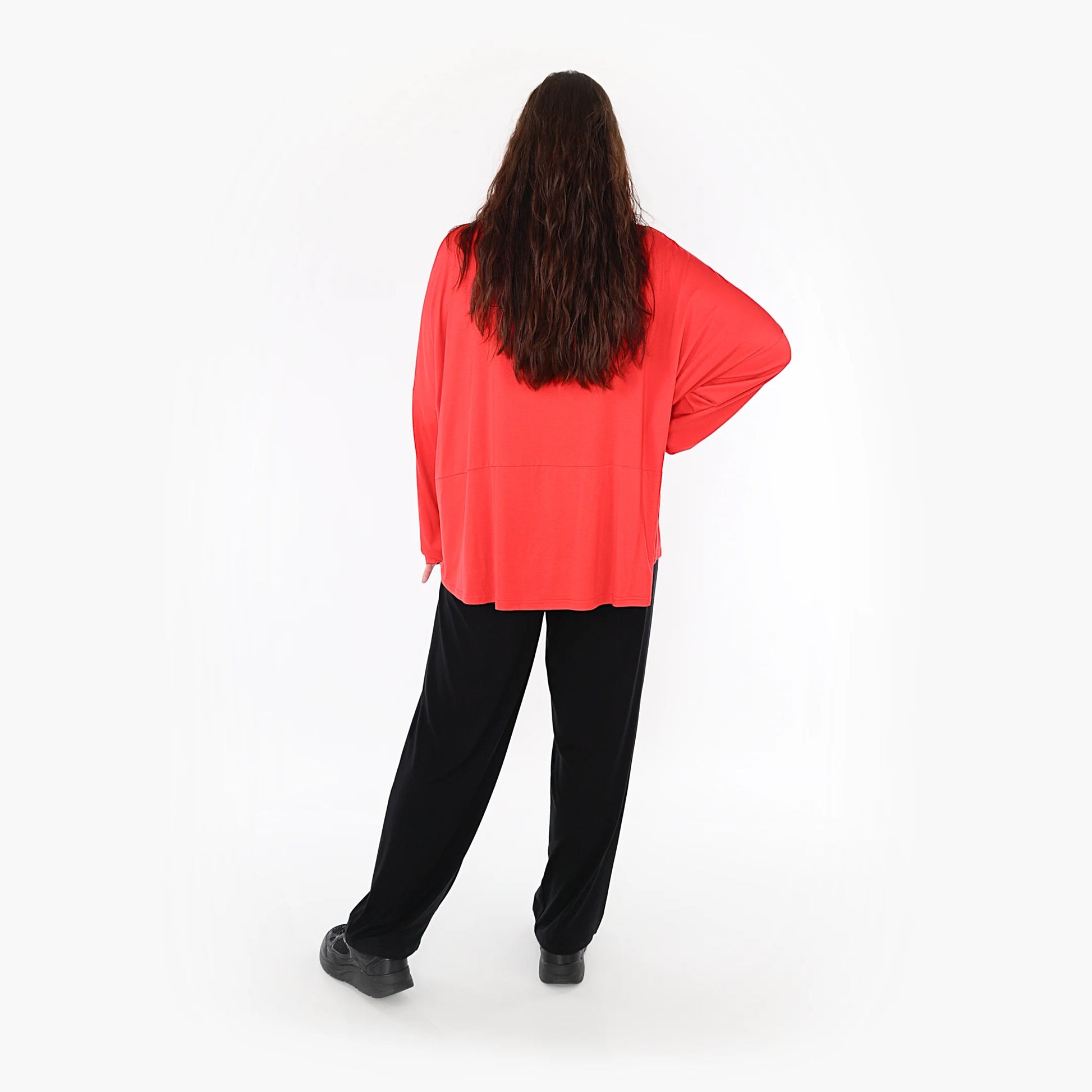  Bigshirt von AKH Fashion aus Viskose in kastiger Form, 1233.6888L, Rot, Unifarben, Schick