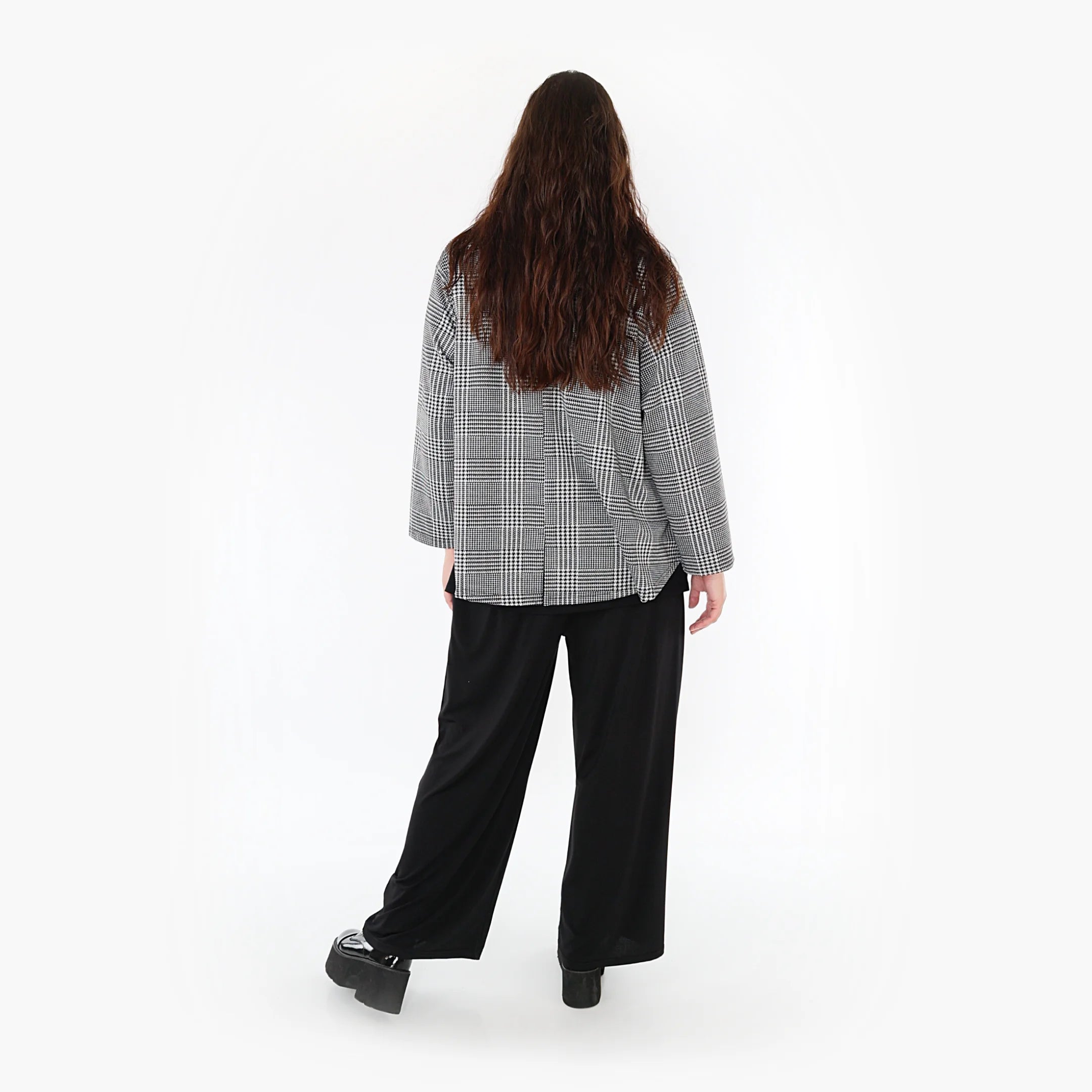  AKH Fashion Jacke in gerundeter Form, aus Materialmix, 1363.06073, Weiß-Schwarz, Schick