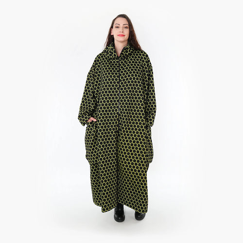  Ballonmantel von AKH Fashion aus Materialmix, 1365.06985, Schwarz-Lime, Raute, Schick