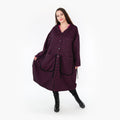  Ballonmantel von AKH Fashion aus Materialmix, 1365.06986, Schwarz-Fuchsia, Raute, Schick