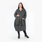  Ballonmantel von AKH Fashion aus Materialmix, 1365.06986, Schwarz-Weiß, Raute, Schick