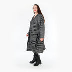  Ballonmantel von AKH Fashion aus Materialmix, 1365.06986, Schwarz-Weiß, Raute, Schick