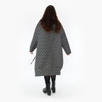  Ballonmantel von AKH Fashion aus Materialmix, 1365.06986, Schwarz-Weiß, Raute, Schick