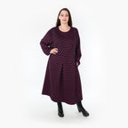 Ballonkleid von AKH Fashion aus Materialmix, 1365.06984, Schwarz-Fuchsia, Raute, Schick