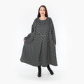  Ballonkleid von AKH Fashion aus Materialmix, 1365.06984, Schwarz-Weiß, Raute, Schick