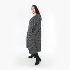  Ballonkleid von AKH Fashion aus Materialmix, 1365.06984, Schwarz-Weiß, Raute, Schick