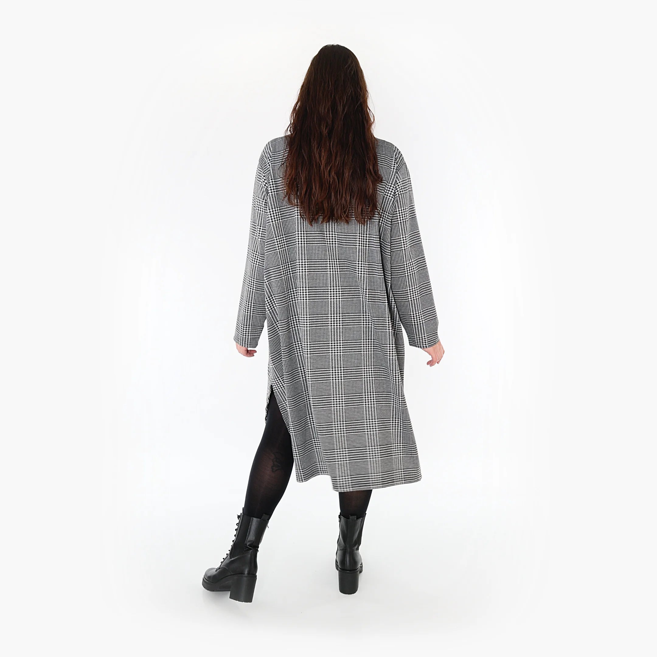  A-Form Kleid von AKH Fashion aus Materialmix, 1363.06982, Weiß-Schwarz, Schick, Modern