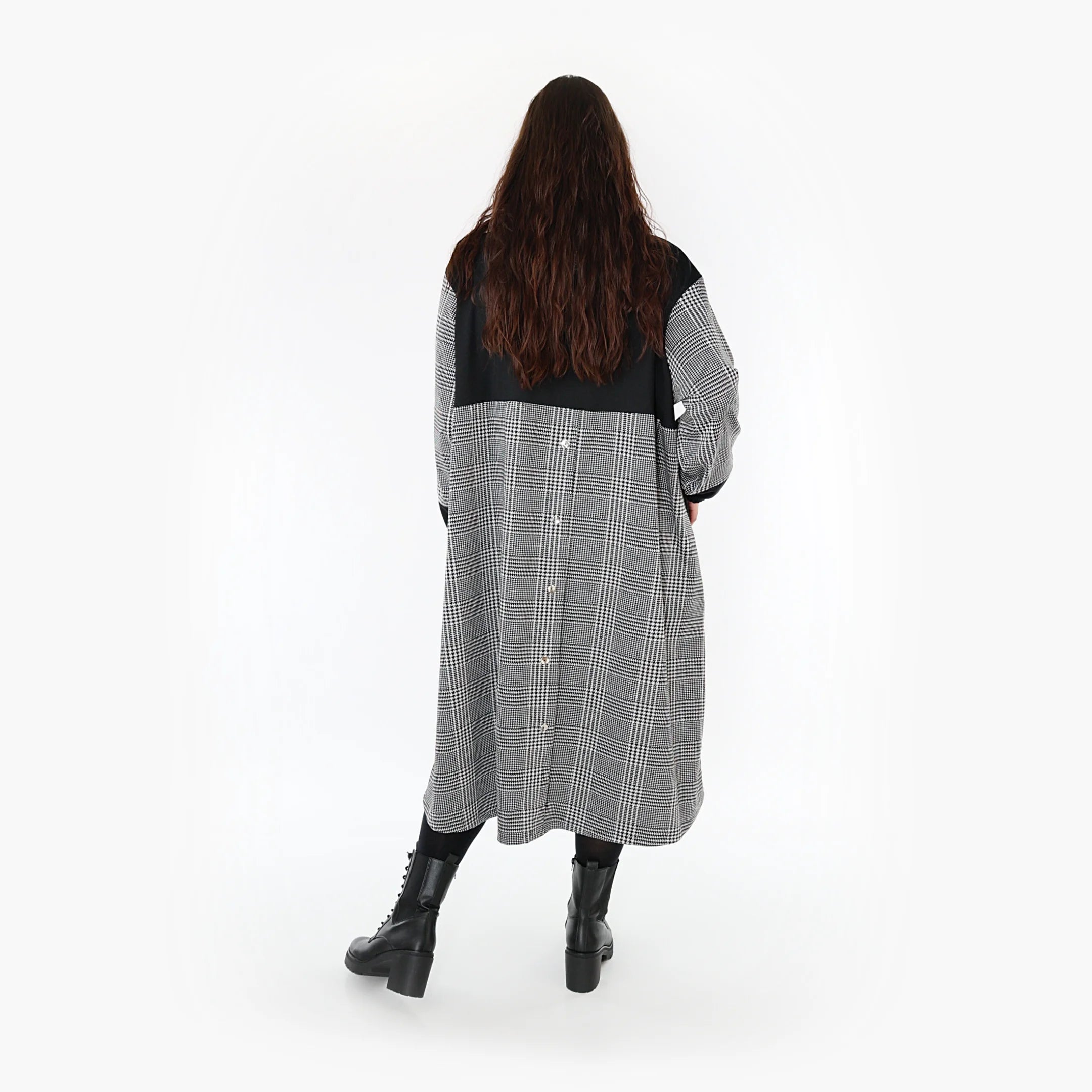  Ballonkleid von AKH Fashion aus Materialmix, 1363.06983, Weiß-Schwarz, Schick, Modern