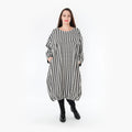  Ballonkleid von AKH Fashion aus Baumwolle, 1364.06947, Weiß-Schwarz, Schick, Modern