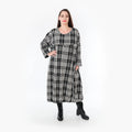  Ballonkleid von AKH Fashion aus Baumwolle, 1362.06947, Weiß-Schwarz, Schick, Modern