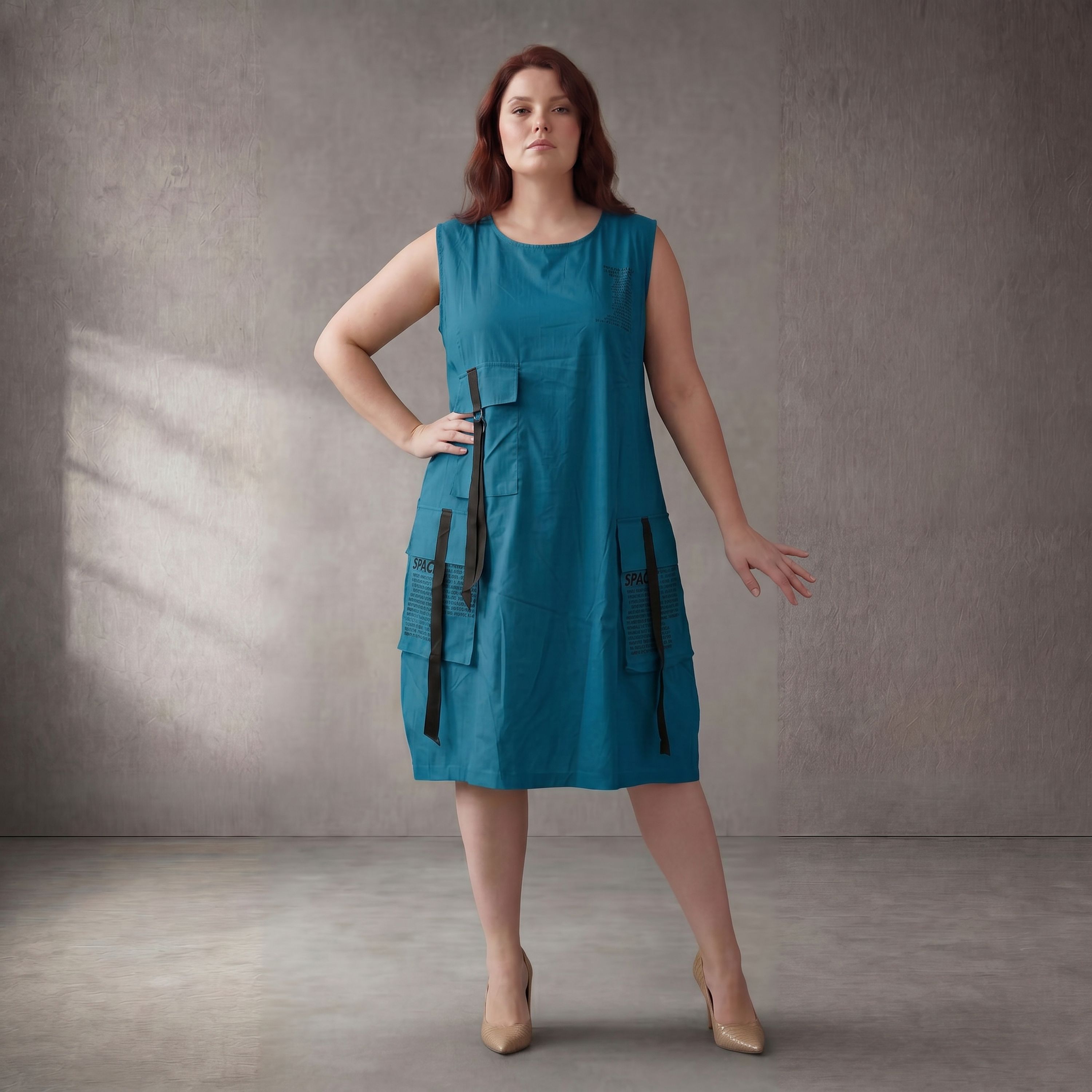 Petrol Tunika Ballonschnitt leger Oversize Look luftig leicht ausgefallen modern zeitlos