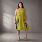 Limette Oversize Ballontunika im Lagenlook leger ausgefallen und zeitlos leicht soft sehr