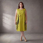 Limette Oversize Ballontunika im Lagenlook leger ausgefallen und zeitlos leicht soft sehr