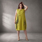 Limette Oversize Ballontunika im Lagenlook leger ausgefallen und zeitlos leicht soft sehr