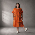 Leichtes Orange Popeline Shirt im legeren Lagenlook mit Taschen zeitlos luftig Oversize