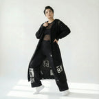 Oversize Grobstrick Cardigan mit Schrift Applikationen Übergang B One Damenmode jetzt bei Modeare entdecken