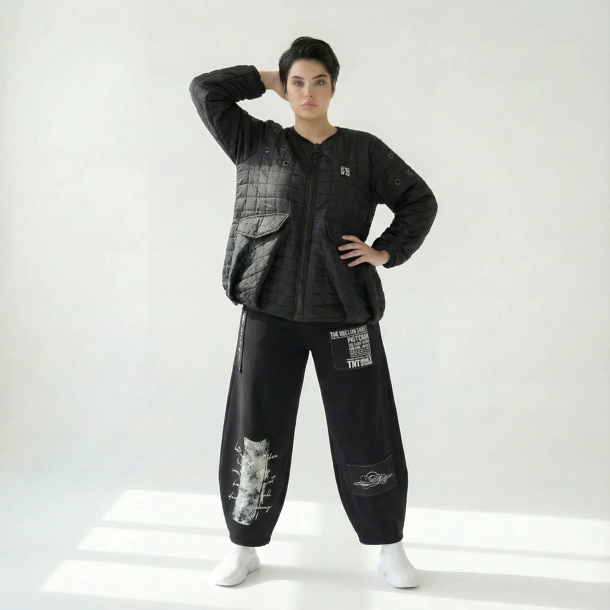 Gesteppte Oversize Jacke Ballon Übergangsjacke Baumwollmix B One Avantgarde Look Modeare