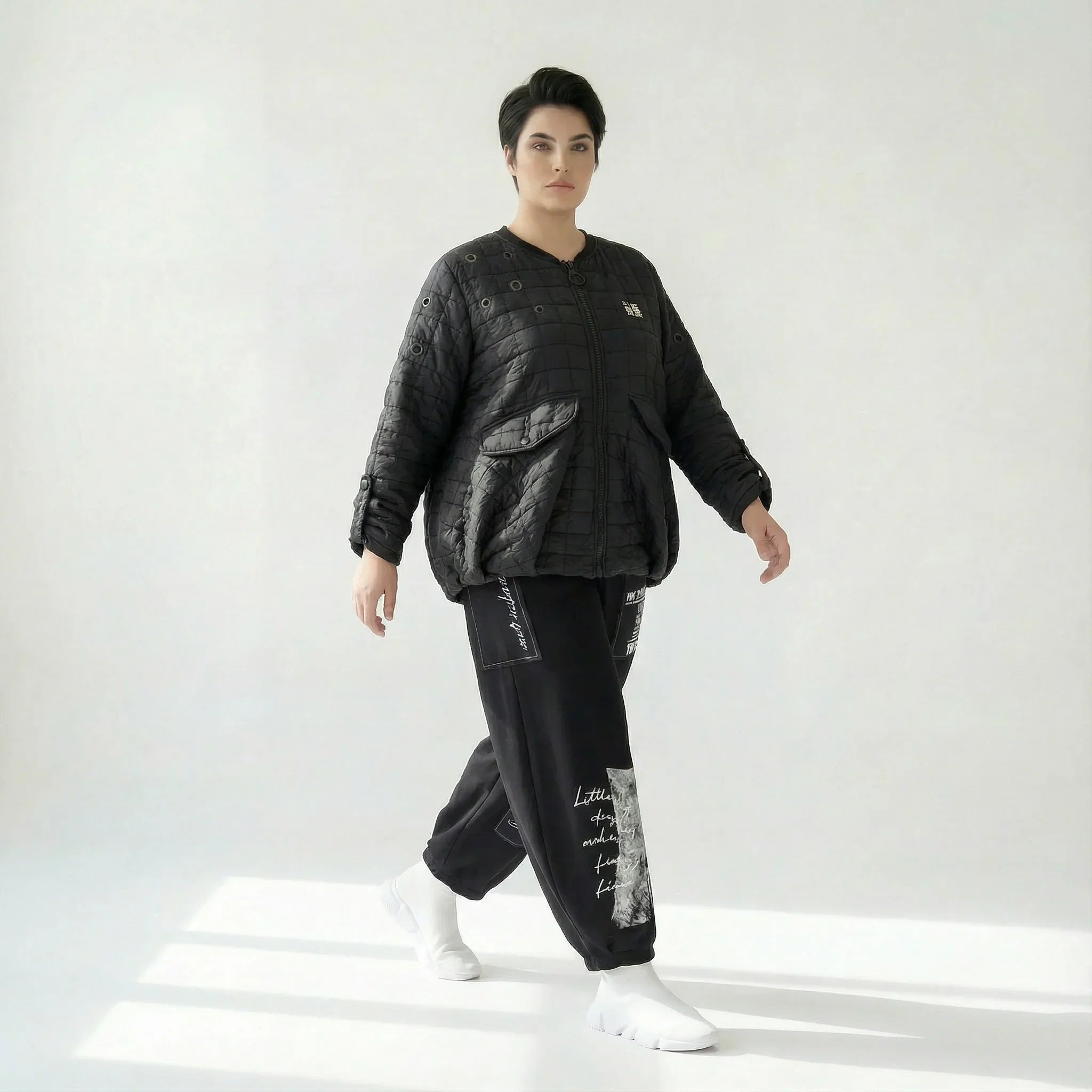 Gesteppte Oversize Jacke Ballon Übergangsjacke Baumwollmix B One Avantgarde Look Modeare