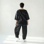 Oversize Bluse A Form abstraktes Streifen Schattenspiel French Terry Caraclan bei Modeare Damenmode