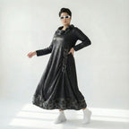 Oversize Kleid A Form Lederimitat Übergang Avantgarde Caraclan Damenmode Modeare Onlineshop