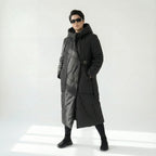 Asymmetrischer Damenmantel Oversize mit Kapuze Softshell Look Rita Fink exklusiv bei Modeare