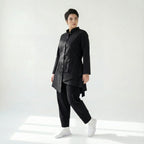 iZAR Avantgarde Damen Set aus Popeline – Bluse, Weste & Hose in Schwarz | Modeare Oversize Kurator-Look für Übergang