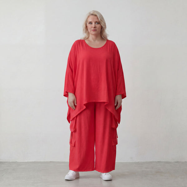 Fuchsia Oversize Shirt im Lagenlook locker ausgefallen zeitlos luftig leicht Sommerstyle