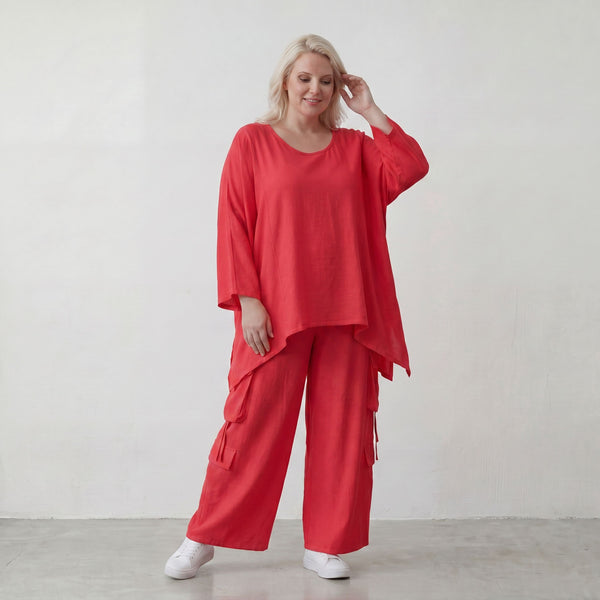 Fuchsia Oversize Shirt im Lagenlook locker ausgefallen zeitlos luftig leicht Sommerstyle