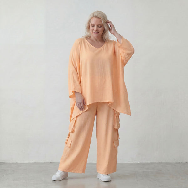 Locker fallendes Mauve Oversize Shirt im Lagenlook leger ausgefallen zeitlos luftig chic