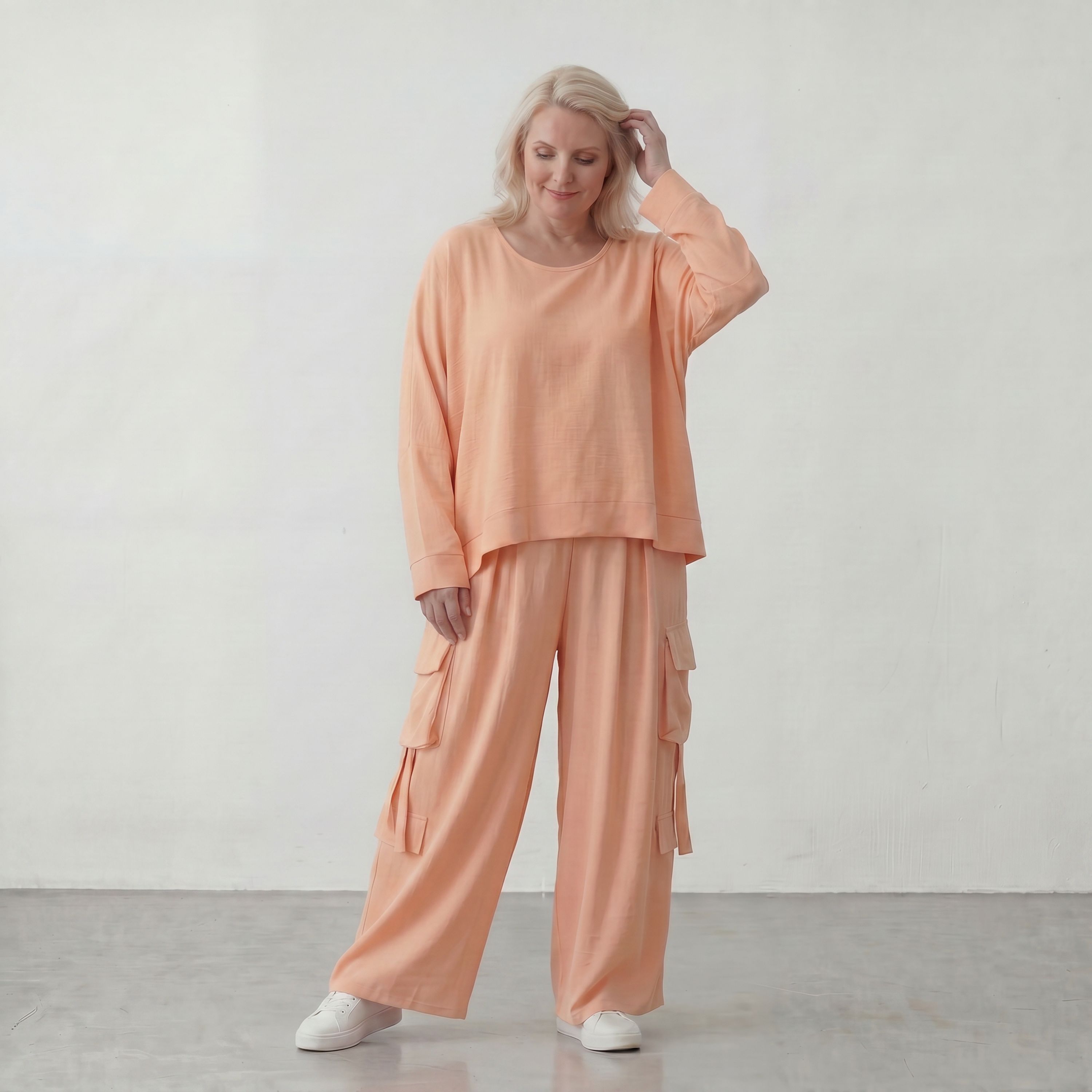Mauve Oversize Überwurf in Leinenoptik leger Lagenlook luftig zeitlos chic weich edel