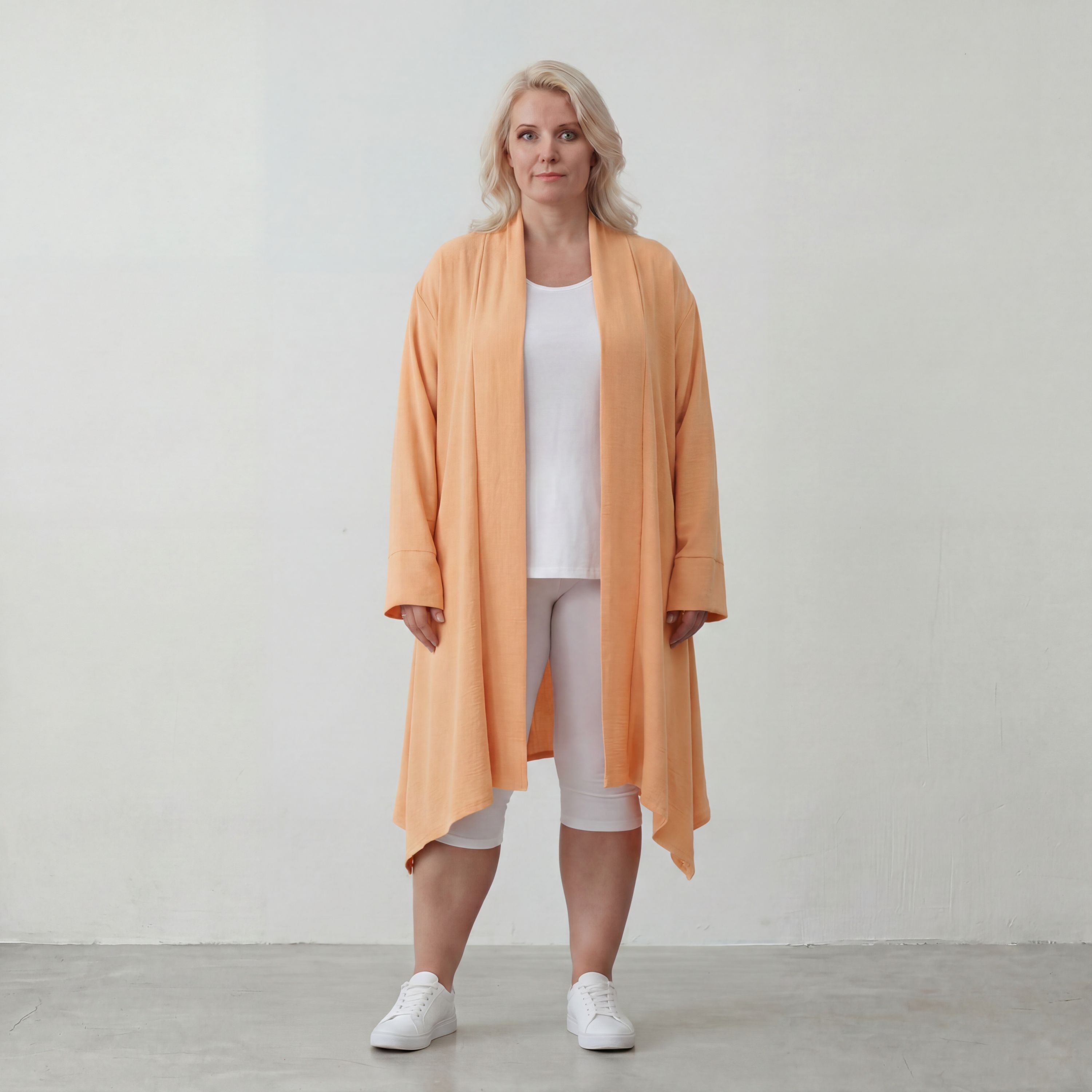 Fliessender Mauve Leinenlook Cardigan Oversize Lagenlook leger zeitlos elegant sommerlich