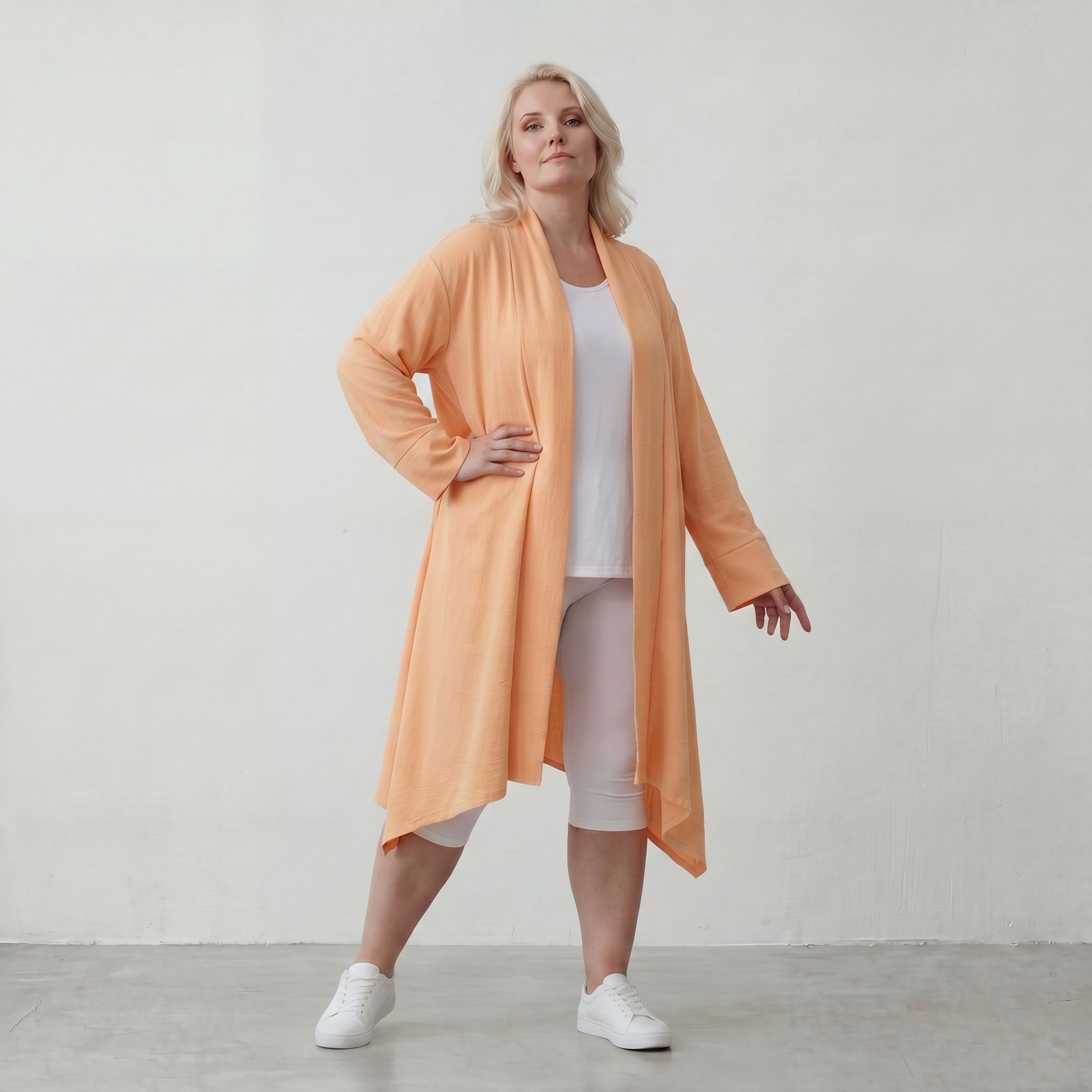 Fliessender Mauve Leinenlook Cardigan Oversize Lagenlook leger zeitlos elegant sommerlich