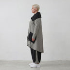 Leichter luftig Crinklemantel im Lagenlook Schwarz Weiß Oversize leger und zeitlos elegant