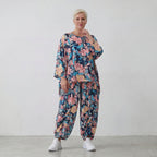 Oversized Shirt in Leinenoptik mit kastigem Schnitt und Rundhalsausschnitt in kühlem Aqua