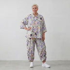Leichte Bluse in Leinenoptik mit lila Farbton und Hemdkragen für sommerliche Eleganz pur