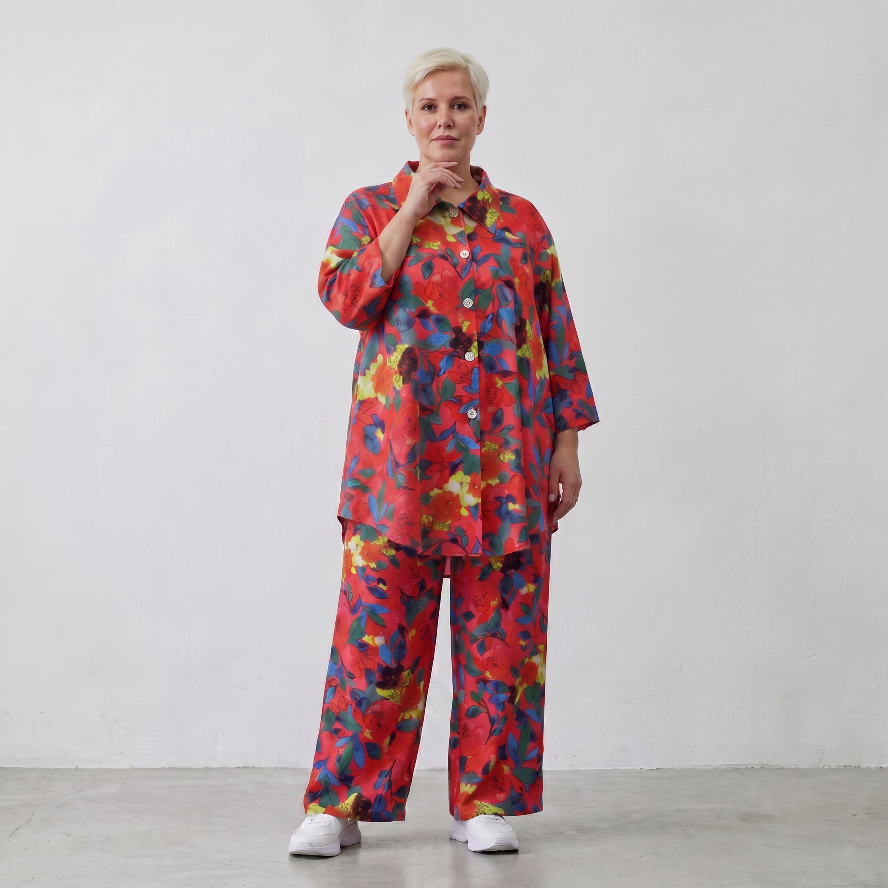 Luftige Hose in kräftigem Rot mit lässig elegantem Schnitt für Frühlings und Sommertage