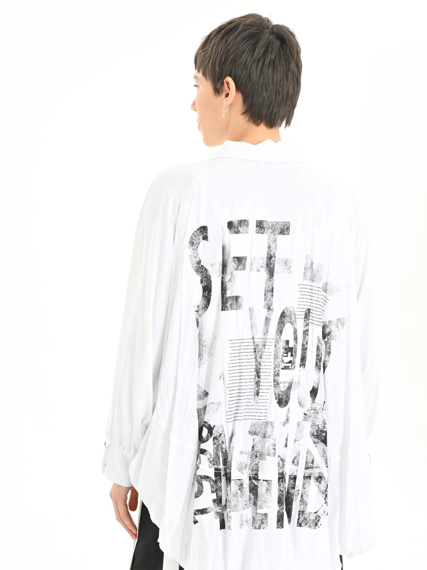  Just Angels Bluse in Vokuhila-Form, aus Viskose, 1041, Weiß, Schick, Modern, Bequem