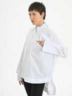  Just Angels Bigshirt in kastiger Form, aus Baumwolle, 1052, Weiß, Schick, Modern, Bequem