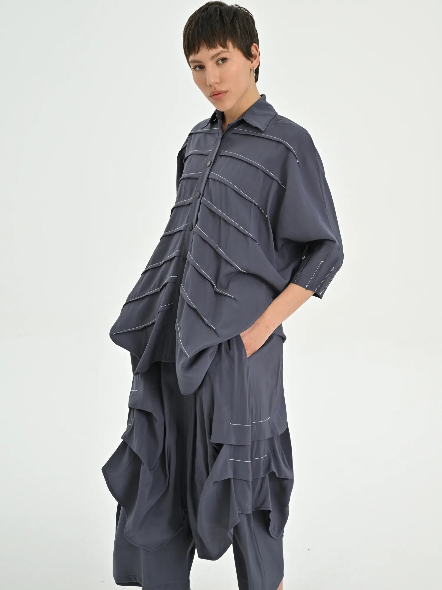  Bluse von Les Mios aus Baumwolle, 7005, Blau, Schick, Modern, Bequem, Schick