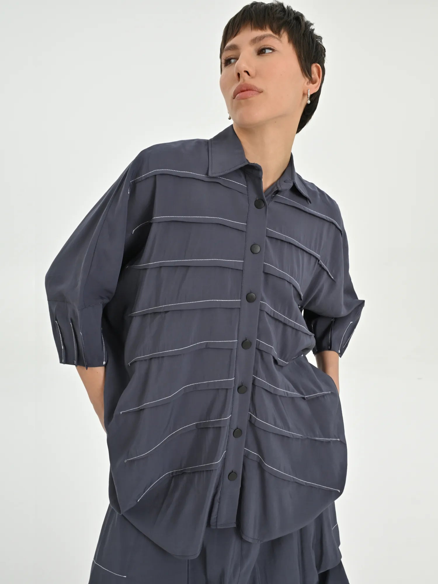  Bluse von Les Mios aus Baumwolle, 7005, Blau, Schick, Modern, Bequem, Schick