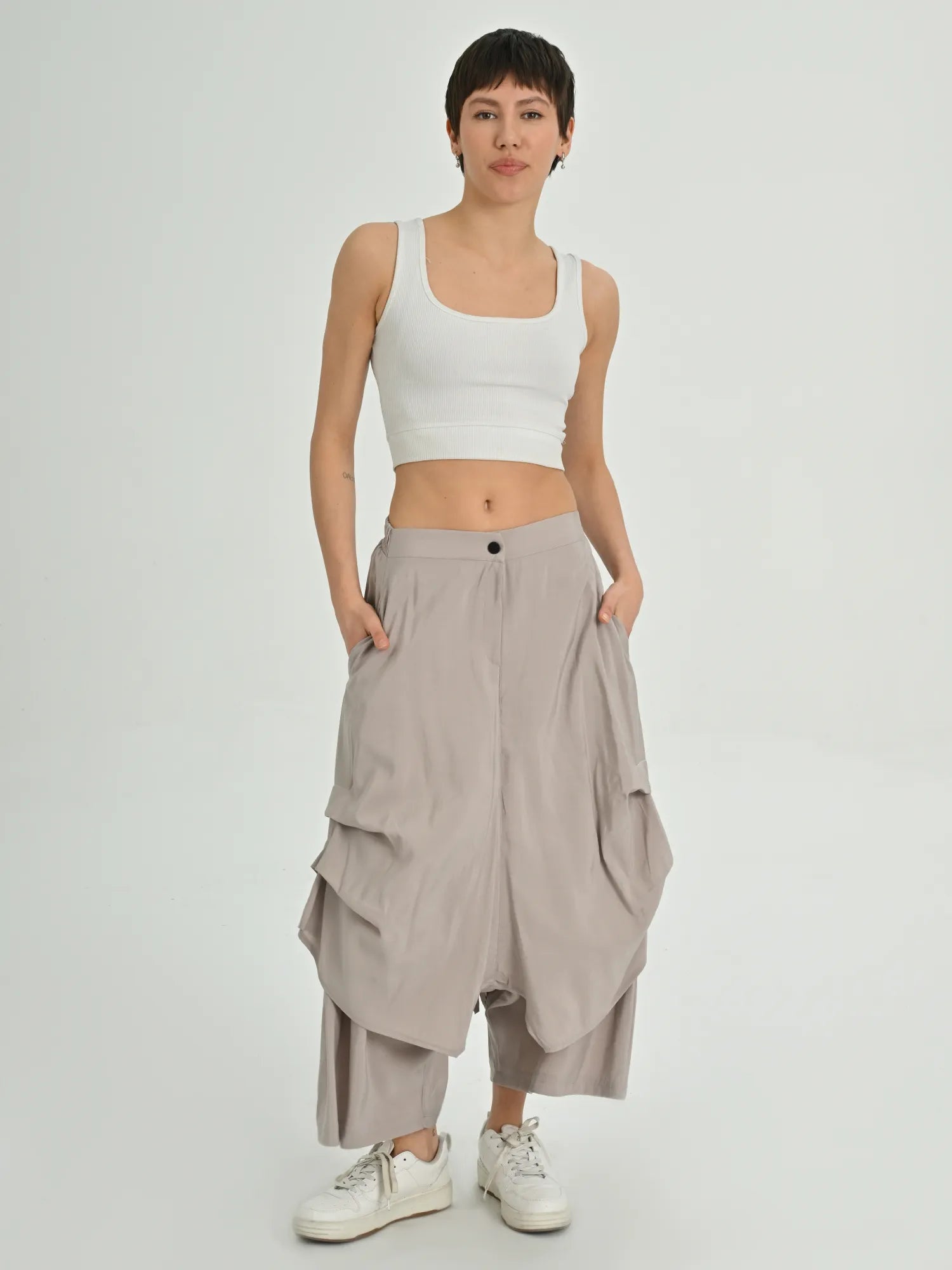  Haremshose von Les Mios aus Baumwolle, 7006, Beige, Schick, Modern, Bequem, Schick
