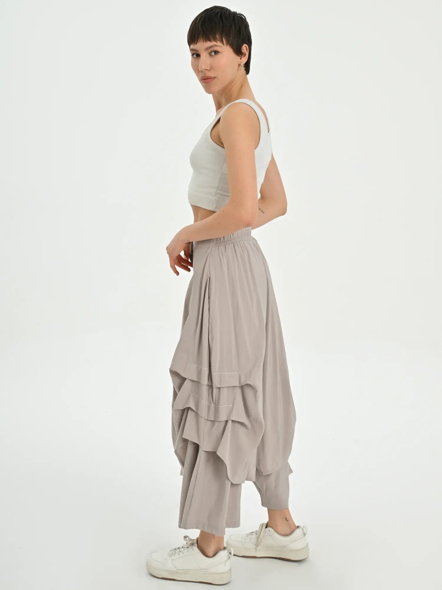  Haremshose von Les Mios aus Baumwolle, 7006, Beige, Schick, Modern, Bequem, Schick