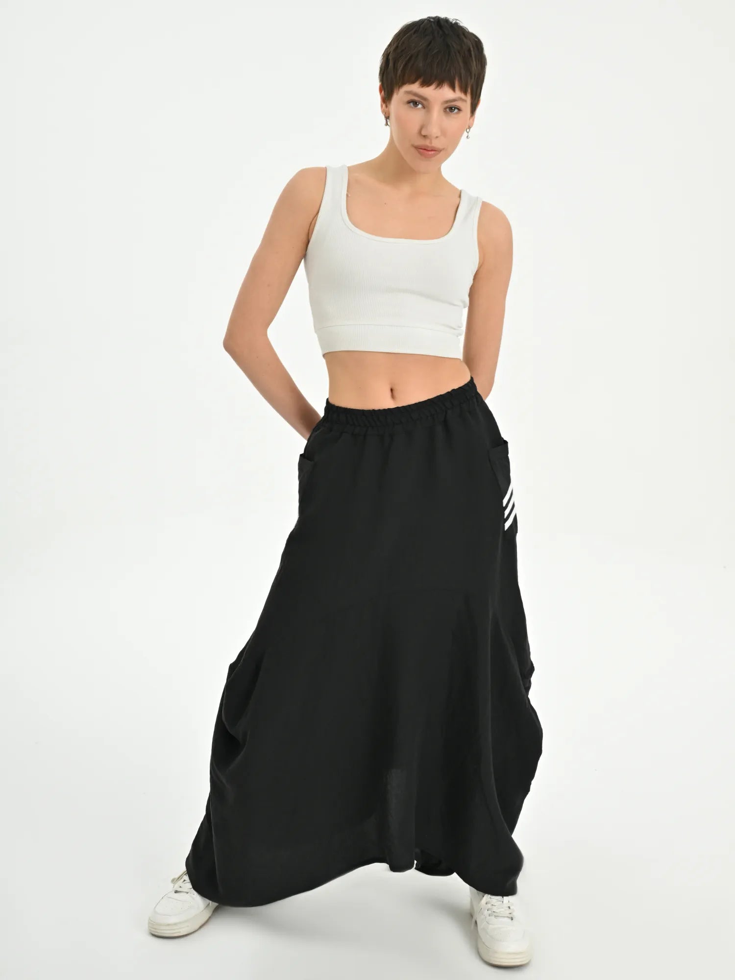  Harem Rock von Les Mios aus Baumwolle, 7021, Schwarz, Schick, Modern, Bequem, Schick