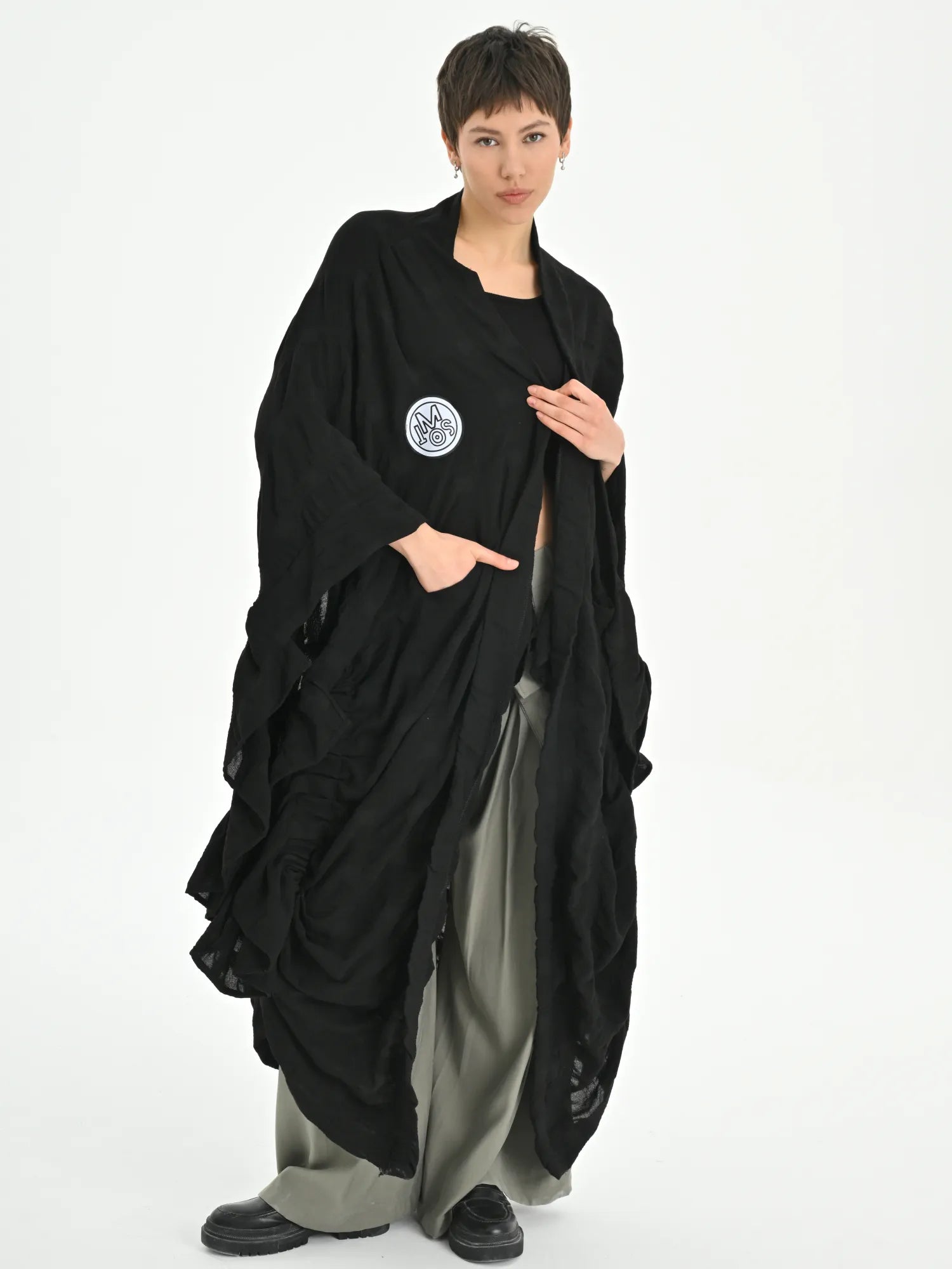  Ballonmantel von Les Mios aus Baumwolle, 7024, Schwarz, Schick, Modern, Bequem