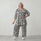 Fliessendes Viskose Shirt im Lagenlook Weiß/Schwarz mit legerem Oversize A-Linie zeitlos
