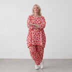 Damen Shirt Lagenlook Baumwolle Rose/Rot, A-Form, Taschen, Oversize große Größen – AKH Fashion
