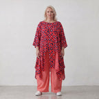 Damen Shirt Lagenlook Baumwolle Fuchsia/Marine, A-Form, Oversize große Größen – AKH Fashion