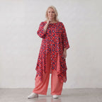 Damen Shirt Lagenlook Baumwolle Fuchsia/Marine, A-Form, Oversize große Größen – AKH Fashion