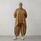 Damen Hose Lagenlook Viskose, Ballonschnitt, Punkte, Flügeltaschen, Oversize große Größen – AKH Fashion